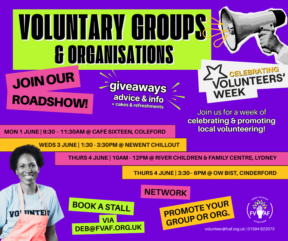 FVAF Volunteers Roadshow. June 2026. Contact deb@fvaf.org.uk